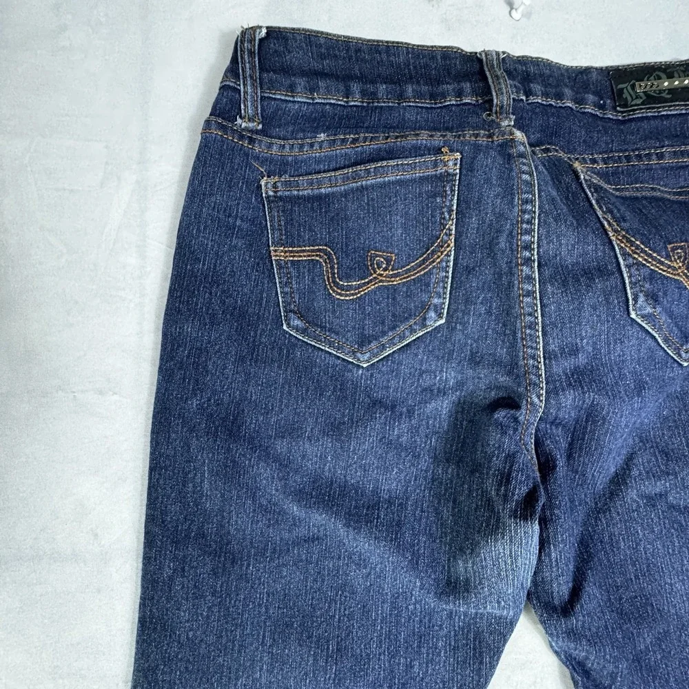 BQB‎ Womens Skinny Jeans Blue Dark Wash Denim Stretch 5-Pocket Slim Fit Size 7